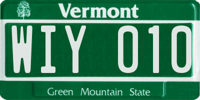 VT license plate WIY010