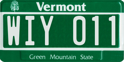 VT license plate WIY011