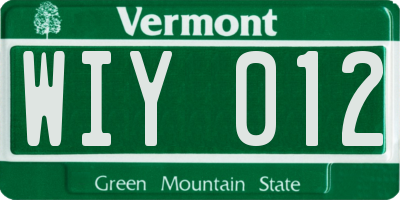 VT license plate WIY012