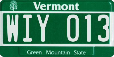 VT license plate WIY013