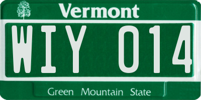 VT license plate WIY014