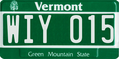 VT license plate WIY015