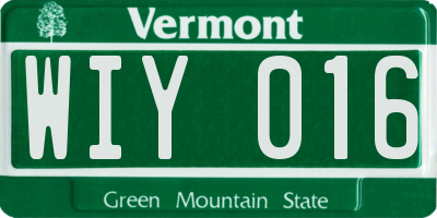 VT license plate WIY016