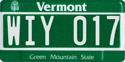 VT license plate WIY017