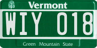 VT license plate WIY018