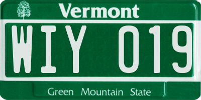 VT license plate WIY019