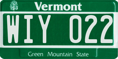VT license plate WIY022