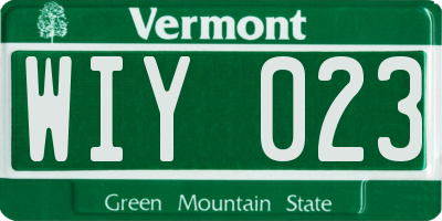VT license plate WIY023