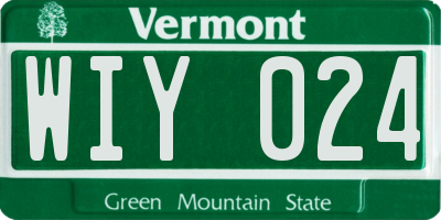 VT license plate WIY024