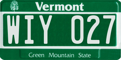 VT license plate WIY027