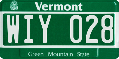 VT license plate WIY028