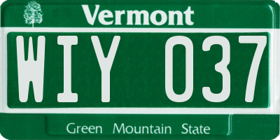 VT license plate WIY037