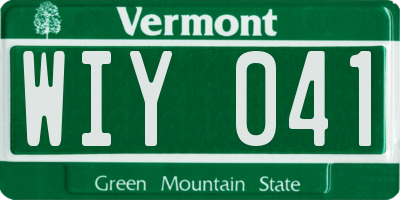 VT license plate WIY041