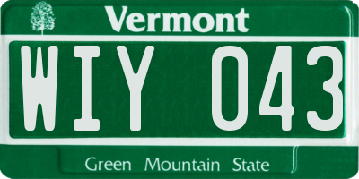 VT license plate WIY043