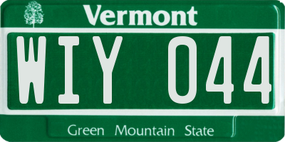 VT license plate WIY044