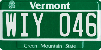 VT license plate WIY046