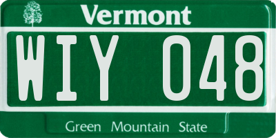 VT license plate WIY048