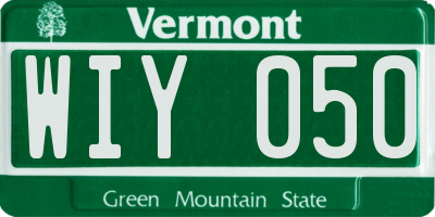 VT license plate WIY050