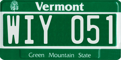 VT license plate WIY051