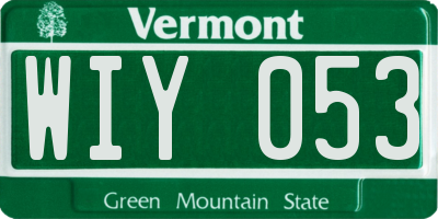 VT license plate WIY053