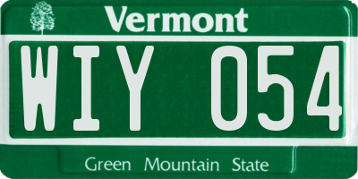 VT license plate WIY054