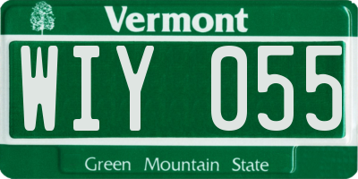 VT license plate WIY055