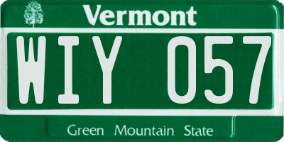 VT license plate WIY057