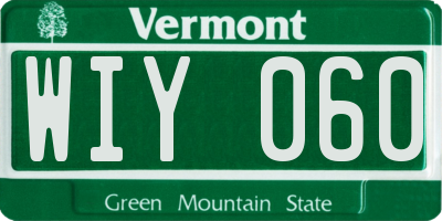 VT license plate WIY060