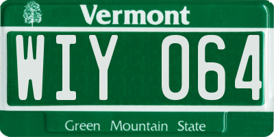 VT license plate WIY064