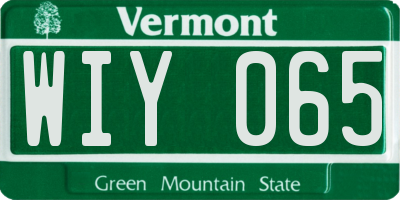 VT license plate WIY065