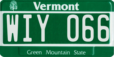 VT license plate WIY066