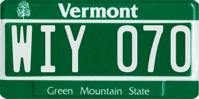 VT license plate WIY070