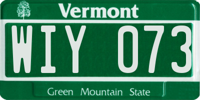 VT license plate WIY073