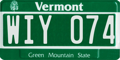 VT license plate WIY074