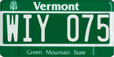 VT license plate WIY075