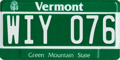 VT license plate WIY076