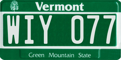 VT license plate WIY077