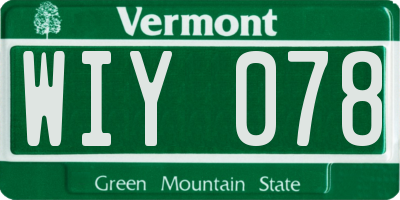 VT license plate WIY078