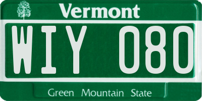 VT license plate WIY080