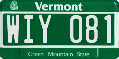 VT license plate WIY081
