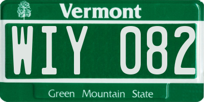 VT license plate WIY082