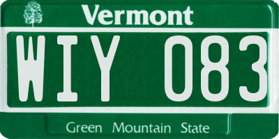VT license plate WIY083