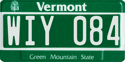 VT license plate WIY084