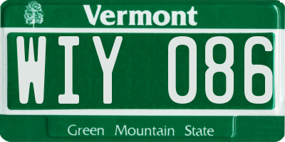 VT license plate WIY086
