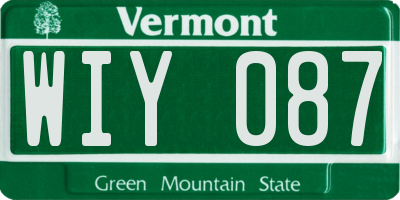 VT license plate WIY087