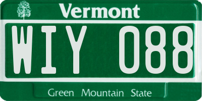 VT license plate WIY088