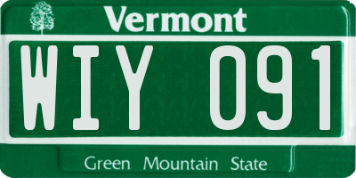 VT license plate WIY091