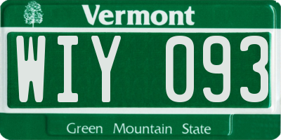 VT license plate WIY093