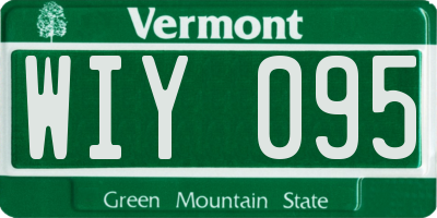 VT license plate WIY095
