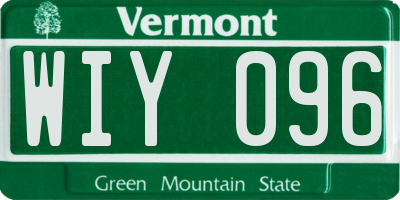VT license plate WIY096